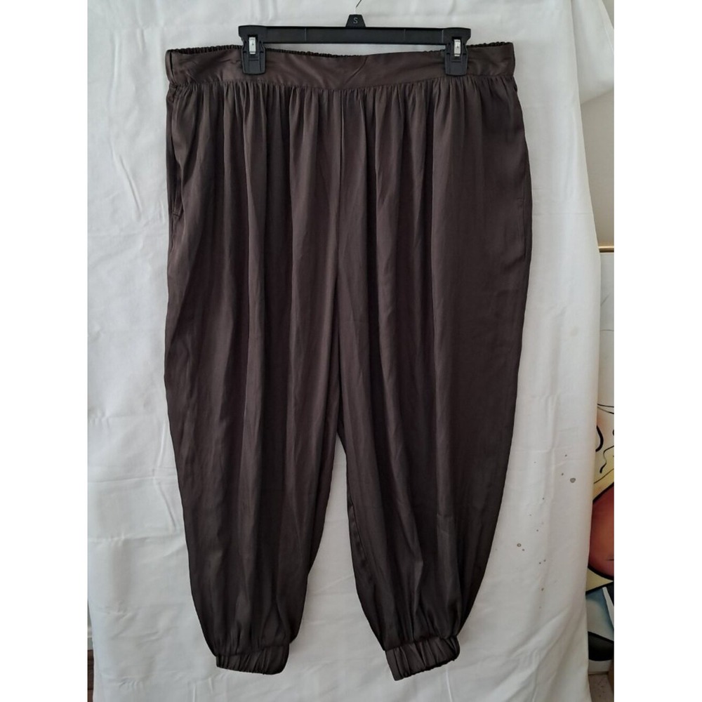 H&M‎ Chocolate Brown Harem Jogger Pants Elastic Waist and Cuffs with Pockets